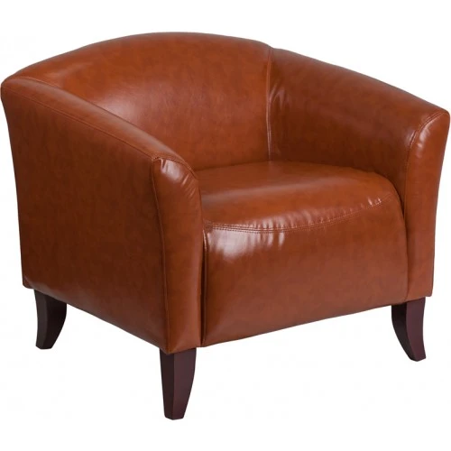 Flash Furniture 111-1-CG-GG Hercules Imperial Series Leather Reception Chair In Cognac 1 Flash Furniture 111-1-CG-GG Hercules Imperial Series Leather Reception Chair In Cognac