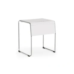 PLST DSK SHELL-WHT PP/SILV FRM