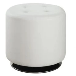 Coaster 500554 Ottomans Contemporary Circular Ottoman In White