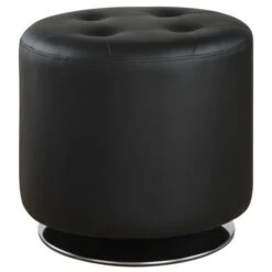 Coaster 500556 Ottomans Contemporary Circular Ottoman In Black