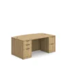 PL189 71" BOW FRONT DESK SHELL- ASPEN