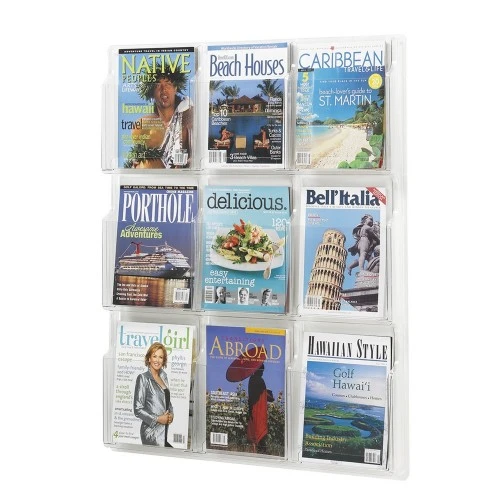 Safco Reveal 9 Magazine Display Clear 5603CL 1 Safco Reveal 9 Magazine Display Clear 5603CL