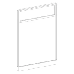 PGF6748 Glazed Panel 67" High X 48, NON-power, Aspen, Silver, 2 Raceways