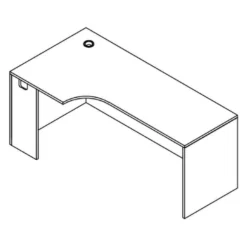 PL182L 71" PORKCHOP CREDENZA-LEFT- MAPLE