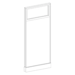 PGF6730 Glazed Panel 67" High X 30, NON-power, Aspen, Silver, 2 Raceways