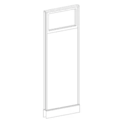PGF6724 Glazed Panel 67" High X 24, NON-power, Aspen, Silver, 2 Raceways