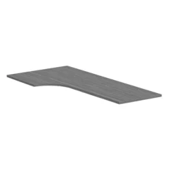PLT723624L Left 72x36x24x24 Corner Worksurface- NEWPORT GRAY