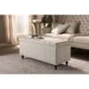 Baxton Studio BBT3137-OTTO-Beige-H1217-3 Kaylee Modern Classic Beige Fabric Upholstered Button-Tufting Storage Ottoman Bench