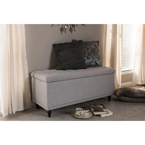 Baxton Studio BBT3137-OTTO-Greyish Beige-H1217-14 Kaylee Modern Classic Grayish Beige Fabric Upholstered Button-Tufting Storage Ottoman Bench 1 Baxton Studio BBT3137-OTTO-Greyish Beige-H1217-14 Kaylee Modern Classic Grayish Beige Fabric Upholstered Button-Tufting Storage Ottoman Bench