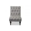 Baxton Studio BBT5211-Grey Chaise Layla Mid-Century Retro Modern Upholstered Button-tufted Chaise Lounge