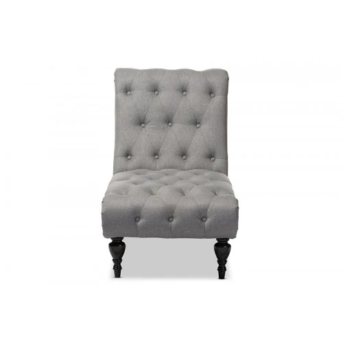 Baxton Studio BBT5211-Grey Chaise Layla Mid-Century Retro Modern Upholstered Button-tufted Chaise Lounge 1 Baxton Studio BBT5211-Grey Chaise Layla Mid-Century Retro Modern Upholstered Button-tufted Chaise Lounge