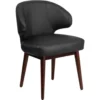 Flash Furniture BT-1-BK-GG Leather Lounge Chair In Black Walnut