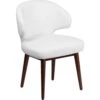 Flash Furniture BT-2-WH-GG Leather Lounge Chair In Walnut White
