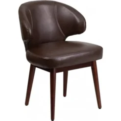 Flash Furniture BT-4-BN-GG Leather Lounge Chair In Brown Walnut