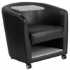Flash Furniture BT-8220-BK-CS-GG Black Leather Guest Chair With Tablet Arm