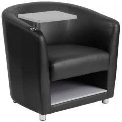 Flash Furniture BT-8220-BK-GG Black Leather Guest Chair With Tablet Arm
