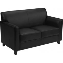 Flash Furniture HERCULES Diplomat Series Black Leather Love Seat BT-827-2-BK-GG