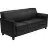 Flash Furniture HERCULES Diplomat Series Black Leather Sofa BT-827-3-BK-GG