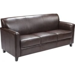 Flash Furniture HERCULES Diplomat Series Brown Leather Sofa BT-827-3-BN-GG
