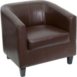 Flash Furniture Brown Leather Office Guest Chair / Reception Chair [BT-873-BN-GG]