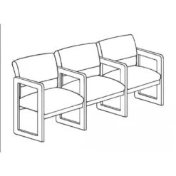 Lesro Classic C3203G3 Three Seater, With Center Arms Or 3 Seat Sofa, Sled Base