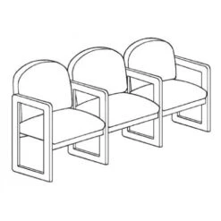 Lesro Classic C3303G3 Three Seater, With Center Arms Or 3 Seat Sled Base Sofa