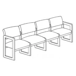 Lesro Classic C4101G3 Four Seater, With Center Arms Or 4 Seat Sofa, Sled Base