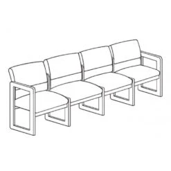 Lesro Classic C4201G3 Four Seater, With Center Arms Or 4 Seat Sofa, Sled Base