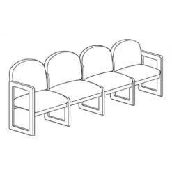 Lesro Classic C4301G3 Four Seater, With Center Arms Or 4 Seat Sled Base Sofa