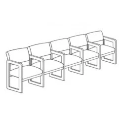 Lesro Classic C5203G3 Five Seater, With Center Arms Or 5 Seat Sofa, Sled Base