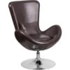 Flash Furniture Leather Egg Series Reception-Lounge-Side Chair In Brown
