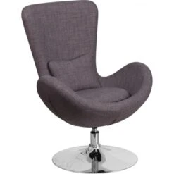 Flash Furniture Fabric Egg Series Reception-Lounge-Side Chair In Gray