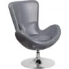 Flash Furniture Leather Egg Series Reception-Lounge-Side Chair In Gray