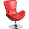 Flash Furniture Leather Egg Series Reception-Lounge-Side Chair In Red