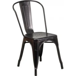 Flash Furniture CH-31230-BQ-GG Antique Metal Chair In Black