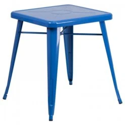 Flash Furniture CH-31330-29-BL-GG Square Metal Table In Blue