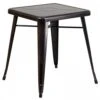 Flash Furniture CH-31330-29-BQ-GG Antique Square Metal Table In Black