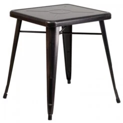 Flash Furniture CH-31330-29-BQ-GG Antique Square Metal Table In Black