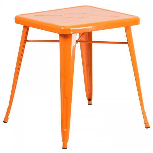 Flash Furniture CH-31330-29-OR-GG Square Metal Table In Orange 1 Flash Furniture CH-31330-29-OR-GG Square Metal Table In Orange
