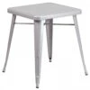 Flash Furniture CH-31330-29-SIL-GG Square Metal Table In Silver