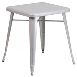 Flash Furniture CH-31330-29-SIL-GG Square Metal Table In Silver