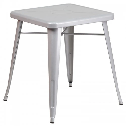 Flash Furniture CH-31330-29-SIL-GG Square Metal Table In Silver 1 Flash Furniture CH-31330-29-SIL-GG Square Metal Table In Silver