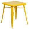 Flash Furniture CH-31330-29-YL-GG Square Metal Table In Yellow