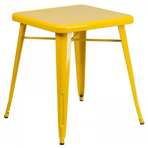 Flash Furniture CH-31330-29-YL-GG Square Metal Table In Yellow 1 Flash Furniture CH-31330-29-YL-GG Square Metal Table In Yellow