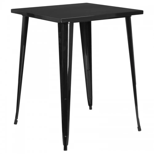 Flash Furniture CH-51040-40-BK-GG 31.5" Square Bar Height Black Metal Indoor-Outdoor Table 1 Flash Furniture CH-51040-40-BK-GG 31.5" Square Bar Height Black Metal Indoor-Outdoor Table