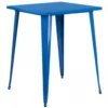 Flash Furniture CH-51040-40-BL-GG 31.5" Square Bar Height Blue Metal Indoor-Outdoor Table