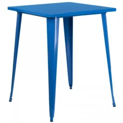 Flash Furniture CH-51040-40-BL-GG 31.5" Square Bar Height Blue Metal Indoor-Outdoor Table