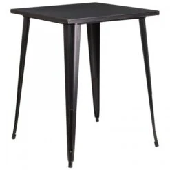 Flash Furniture CH-51040-40-BQ-GG 31.5" Square Bar Height Black-Antique Gold Metal Indoor-Outdoor Table