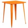Flash Furniture CH-51040-40-OR-GG 31.5" Square Bar Height Orange Metal Indoor-Outdoor Table