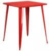 Flash Furniture CH-51040-40-RED-GG 31.5" Square Bar Height Red Metal Indoor-Outdoor Table